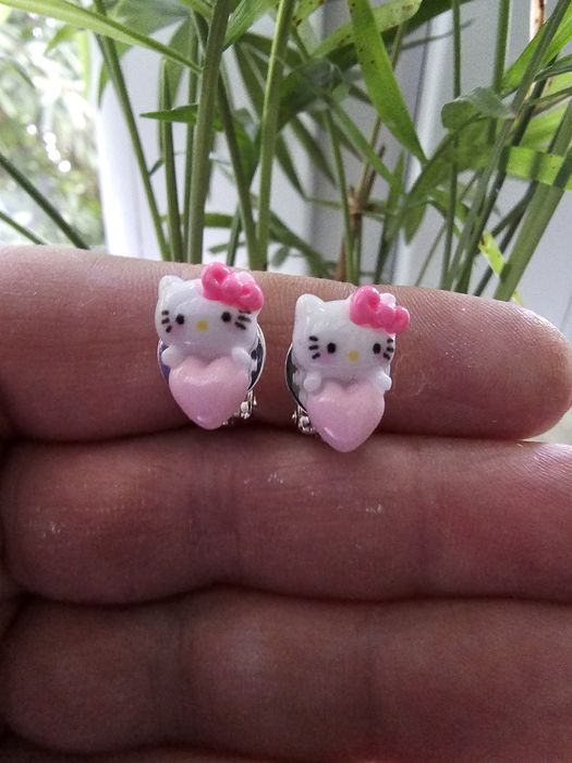Klipsy dla dziewczynki Hello Kitty handmade