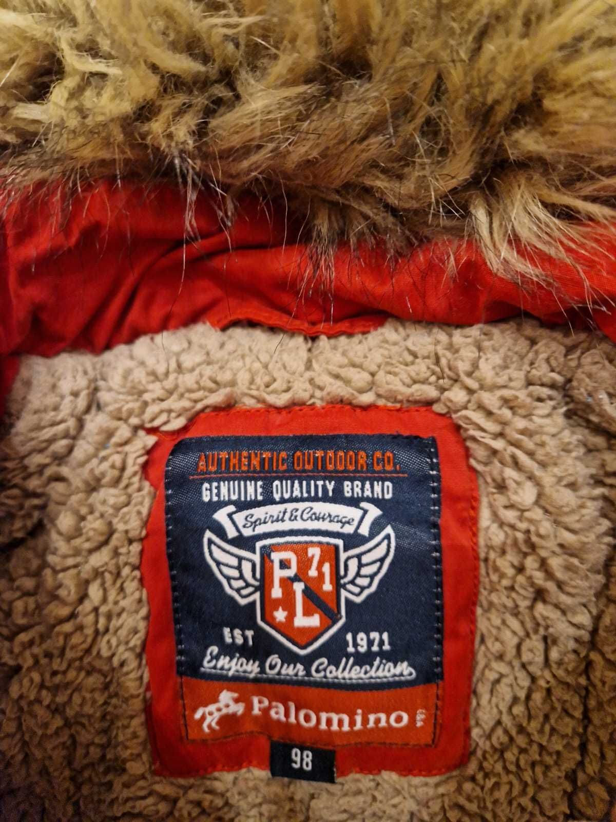 Palomino Pikowana czerwona kurtka z ociepleniem i misiem, roz. 98