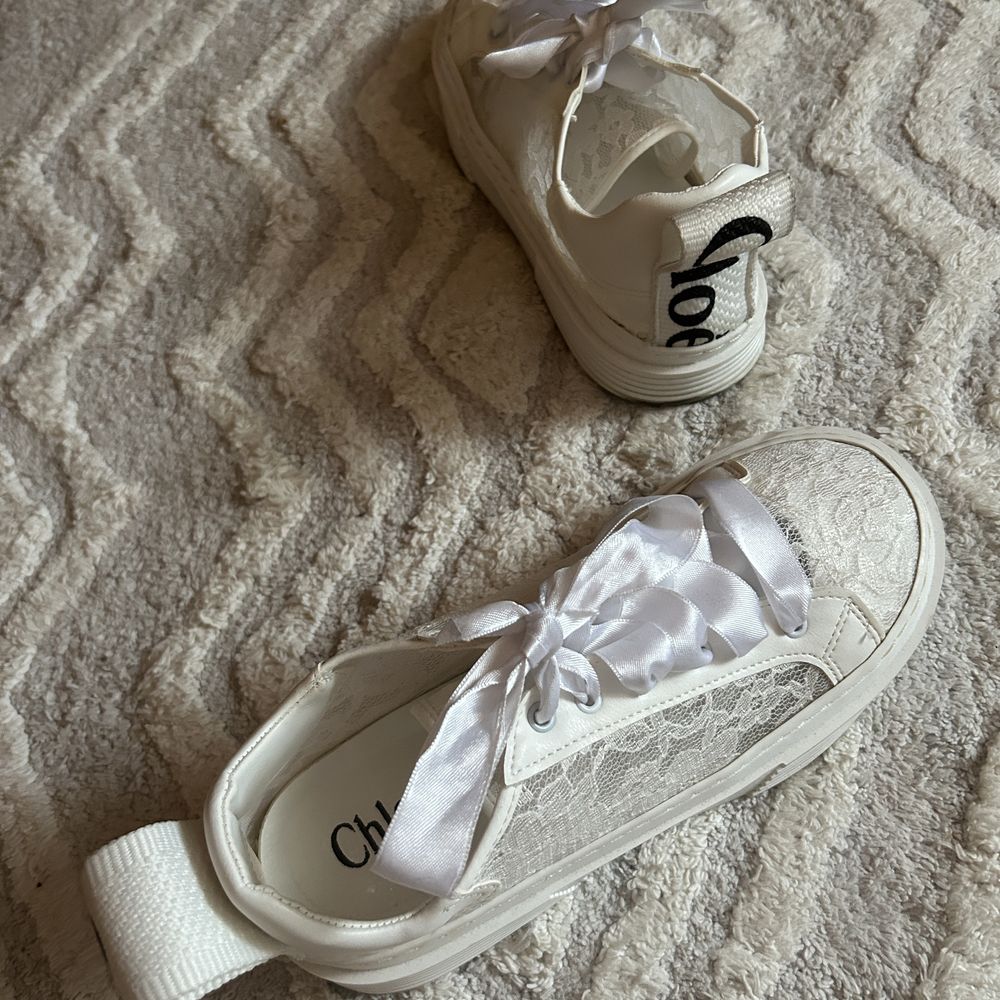 Chloe 38 trampki koronkowe boho białe sneakersy