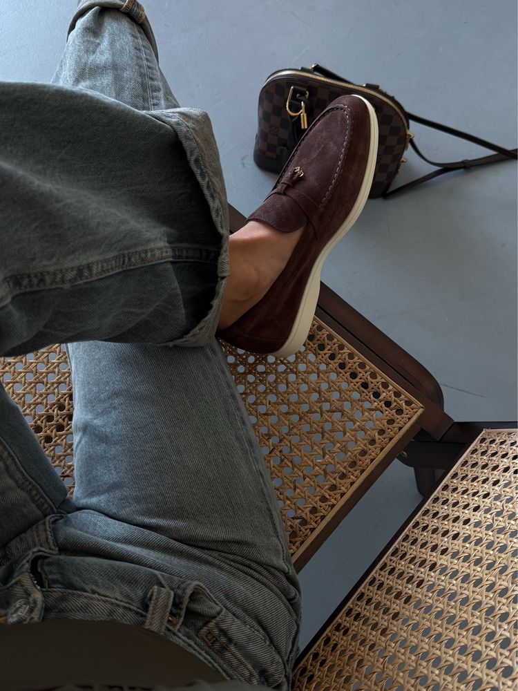 Лофери Loro Piana Loafers Brown коричневі