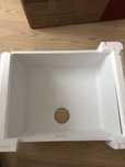 Zlew Franke, bialy polarny, podwieszany, 50cm korek chromowany,