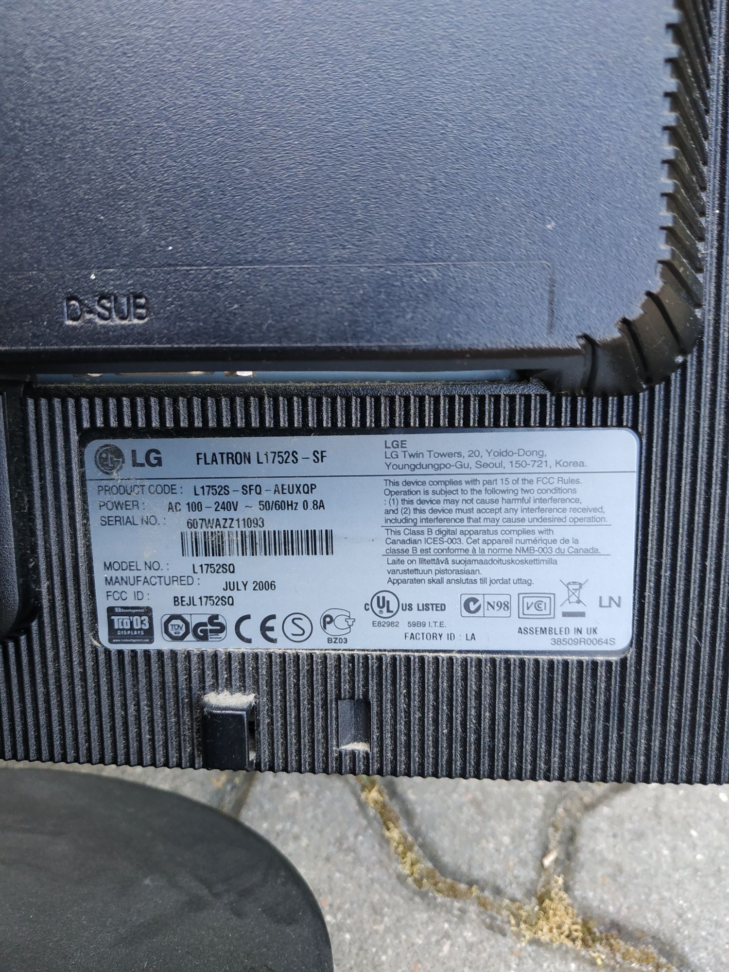Monitor lg flatron