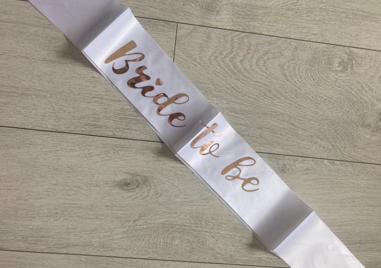 Szarfa bride to be nowa biała wesele lub ślub
