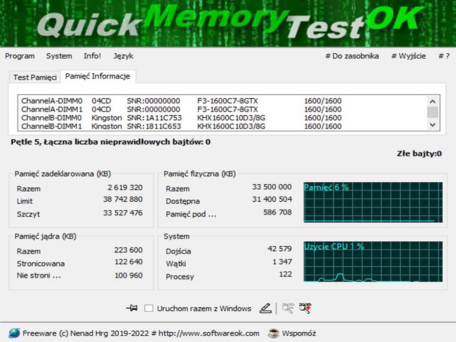 DDR3 16GB G.SkiLL TridenTx 12800 -Komputer