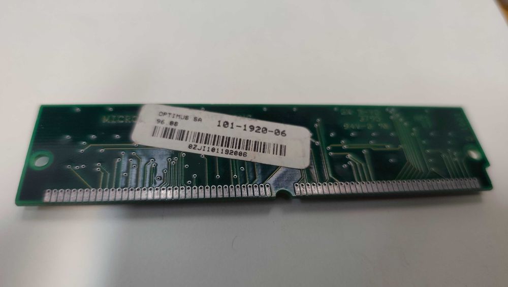 Pamięć FPM DRAM 8 MB 72-pin SIMM Micron 60ns – retro PC, Optimus 1996