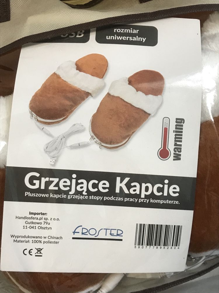 Grzejace kapcie na kabel usb do komputera buty  ogrzewane