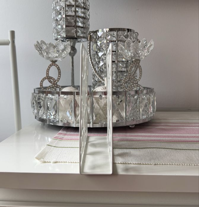 Serwetnik Ikea biały z motywem kwiatów