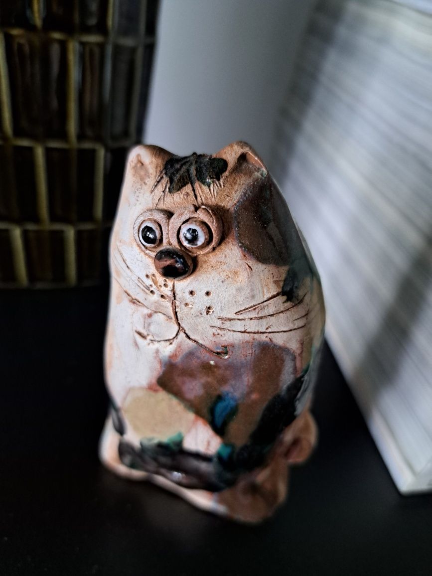 Ceramika artystyczna,kot,rzeźba,figurka,handmade,art