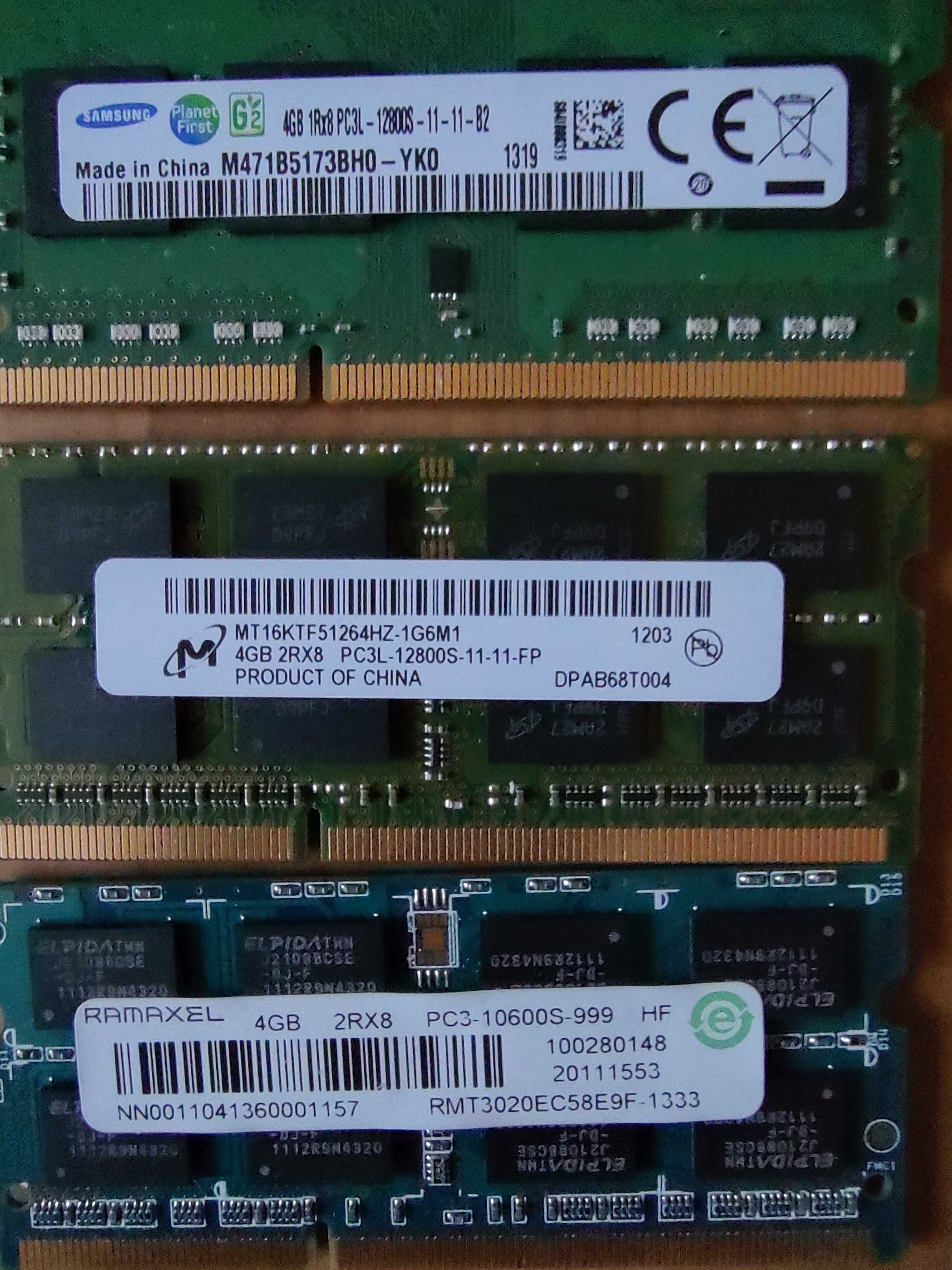 Оперативна пам'ять ноутбука DDR3 4gb, 2gb, 1gb. DDR2 1gb