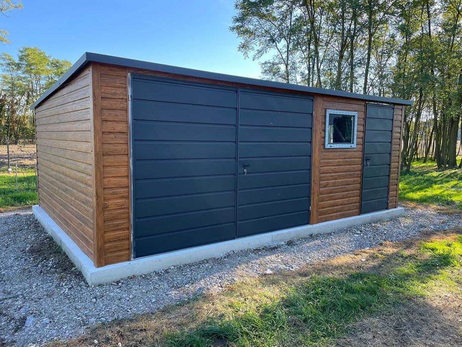 Garaż Blaszany Drewnopodobny 5x3 - Blaszak Ogrodowy w Super Cenie!