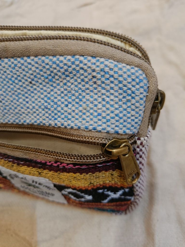 Saszetka konopna portfel hemp free made in Nepal