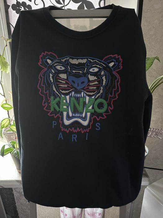 Kenzo Толстовка свитшот батник с принтом вышивка