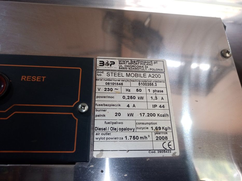 Dmuchawa  (piec ) olejowa  z kominem 20 kw duza