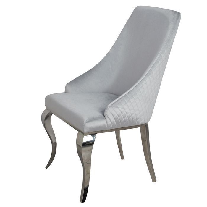 Krzesło glamour William Silver krzesło tapicerowane