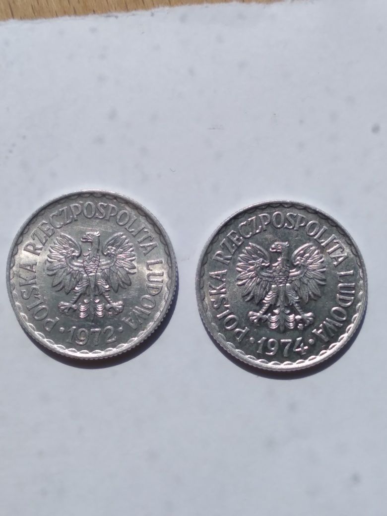 1 złoty 1972 i 1 złoty 1974 prl
