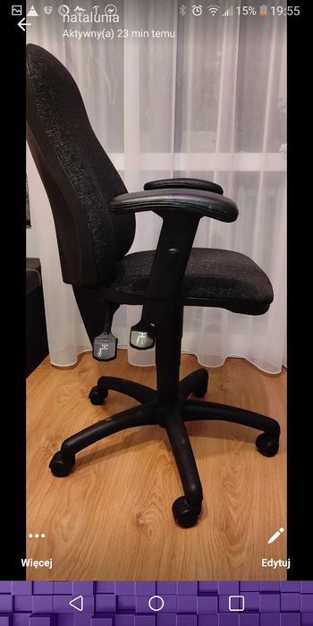 Krzesło biurkowe ,żyrandol