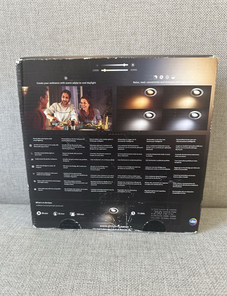 Philips hue Milliskin White Ambiance - reflekory, spoty, oczka gu10
