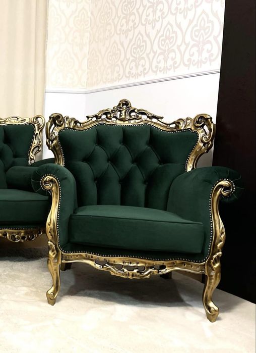 Zestaw wypoczynkowy komplet sofa fotele Ludwik stylowy