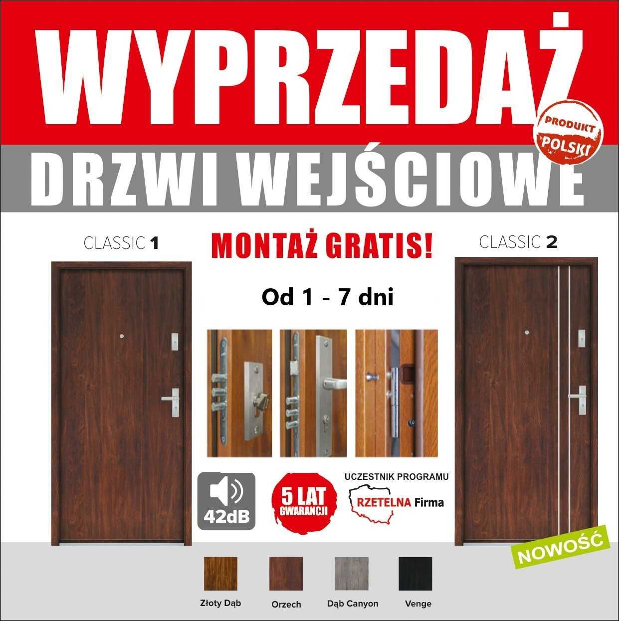 Drzwi zewnętrzne wejściowe do mieszkania do domu wyciszone