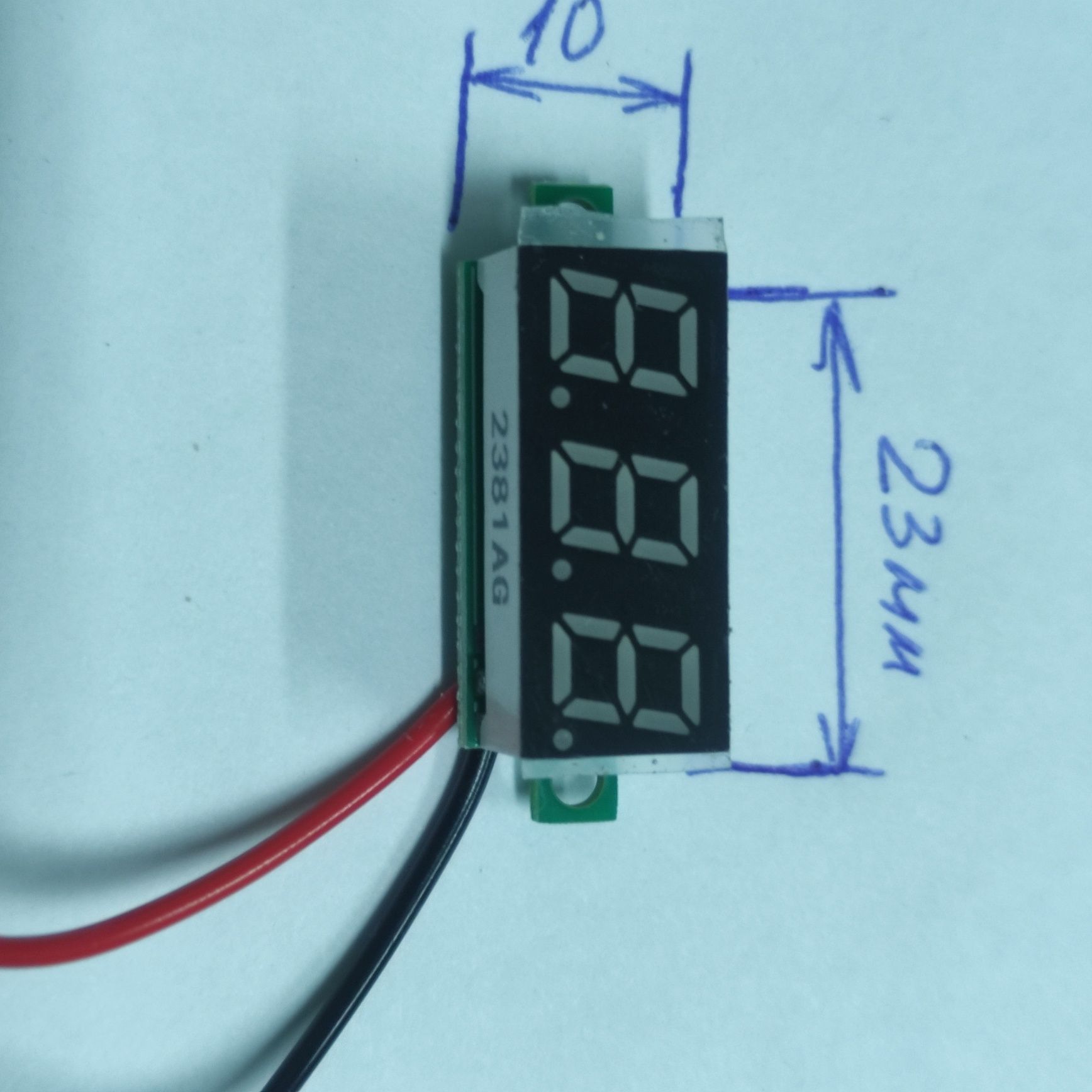 3.5V-40V міні цифровий вольтметр червоний/зелений