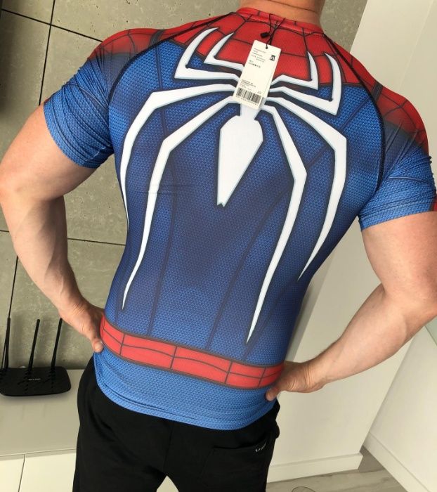 Koszulka Termoaktywna NA SIŁOWNIE Rashguard Spider-man krótki