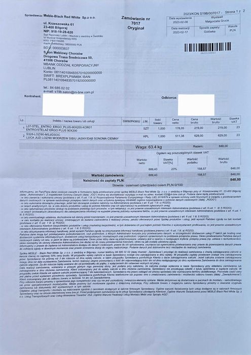 Łóżko (Luca Juzi) + materac (Merida) + stelaż (Ergo Plus) - BRW