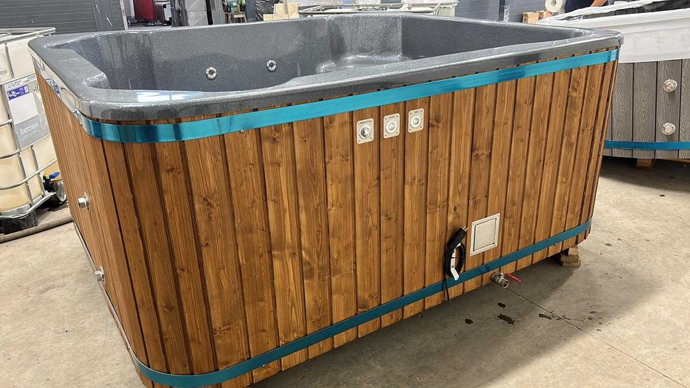 Beczka Kwadratowa Wellness XXL 6osób + leżanka Balia Ogrodowa Bania