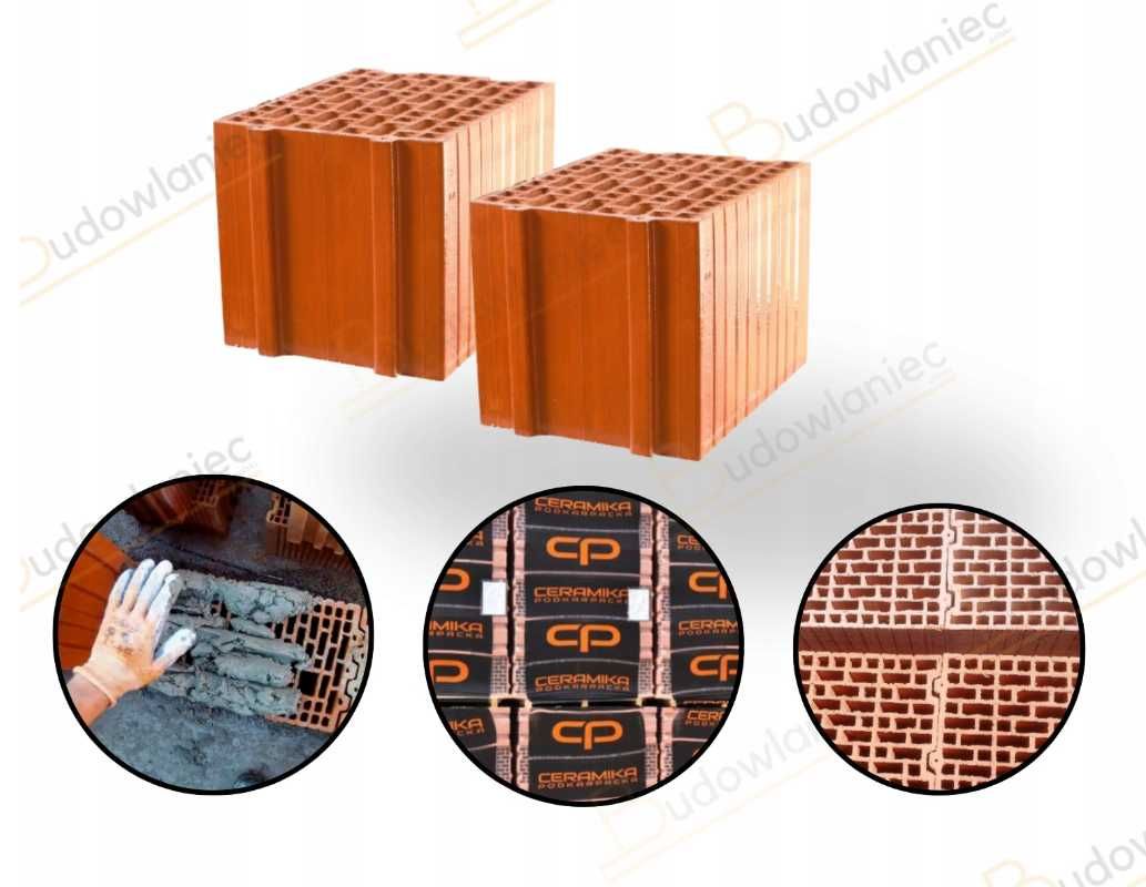Cegła ceramiczna 25 P+W Pustak Ceramika Podkarpacka +dost.HDS-em kl.15