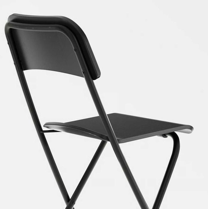 Banco alto c/encosto, dobrável, alto preto/preto, 63 cm