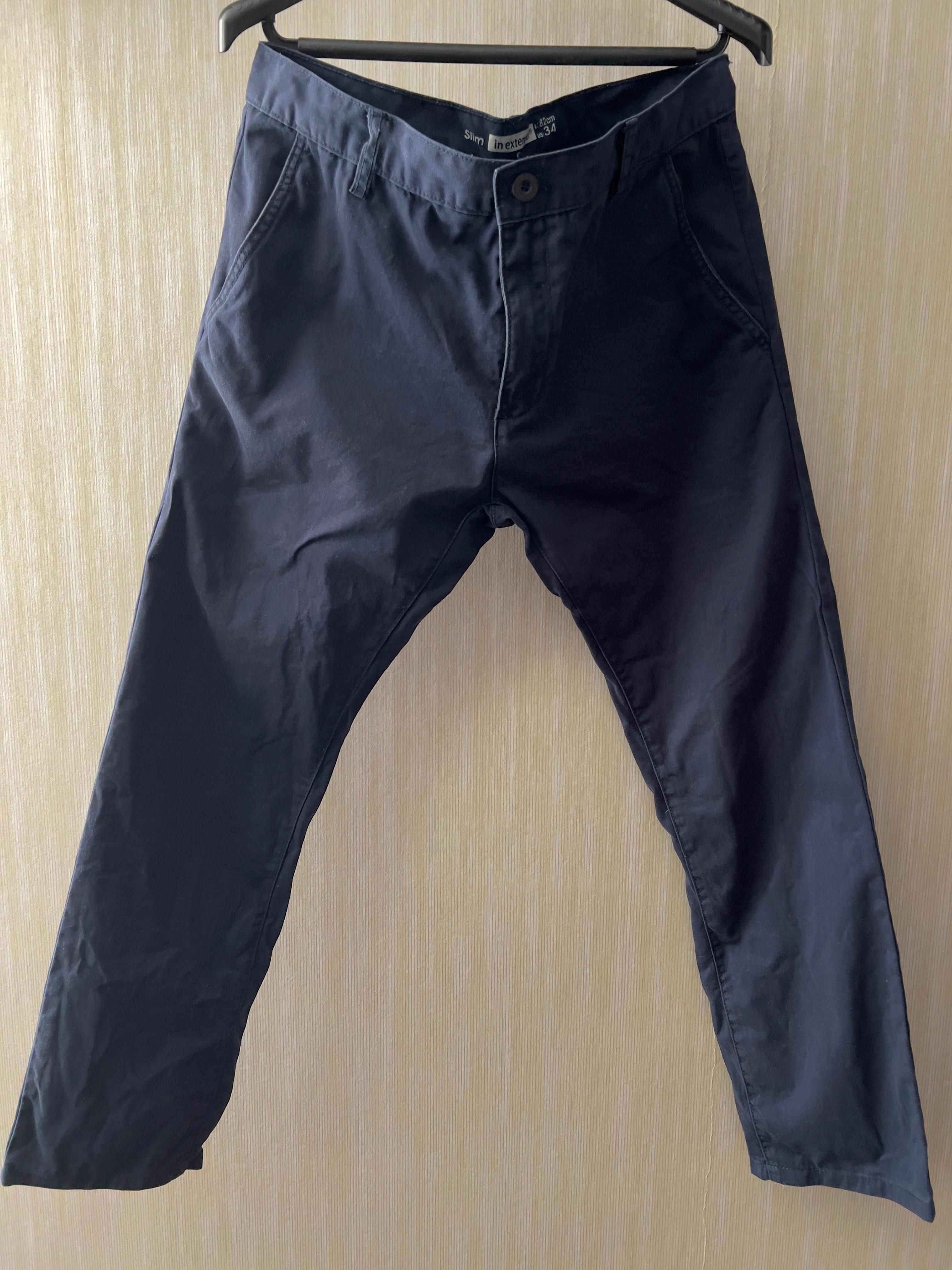 Штаны slim fit синие
