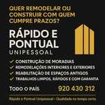 Construção - Rápido e Pontual Unipessoal - Qualidade no tempo certo.