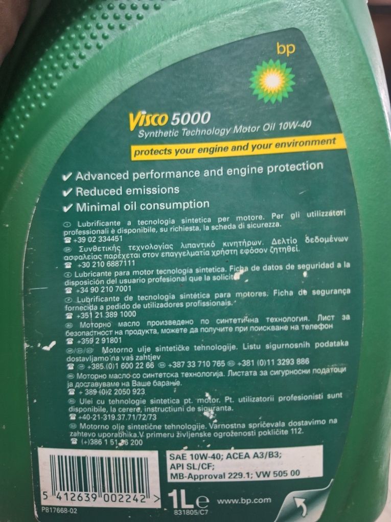 Óleo de motor BP visco 5000 10w-40