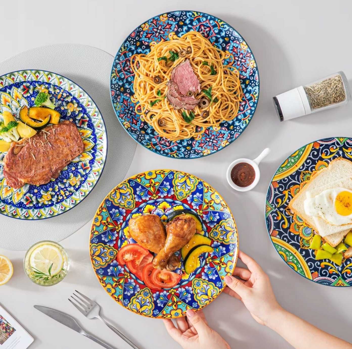 Zestaw obiadowy Vancasso 24 el. Ceramika Boho – Nowy, Piękny Wzór