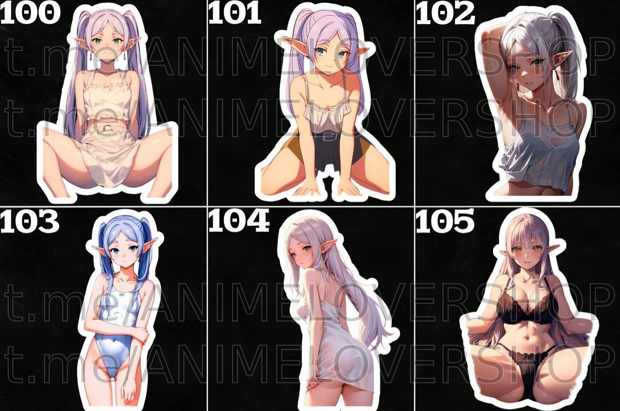 Наліпки Frieren , Makima, Zero Two