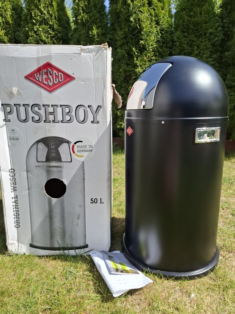 Kosz na śmieci Wesco Pushboy 50L czarny mat