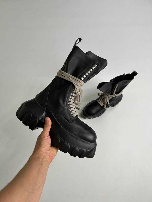 Rick Owens Dr. Martens Mega lace Tractor boots черевики чорні ботинки