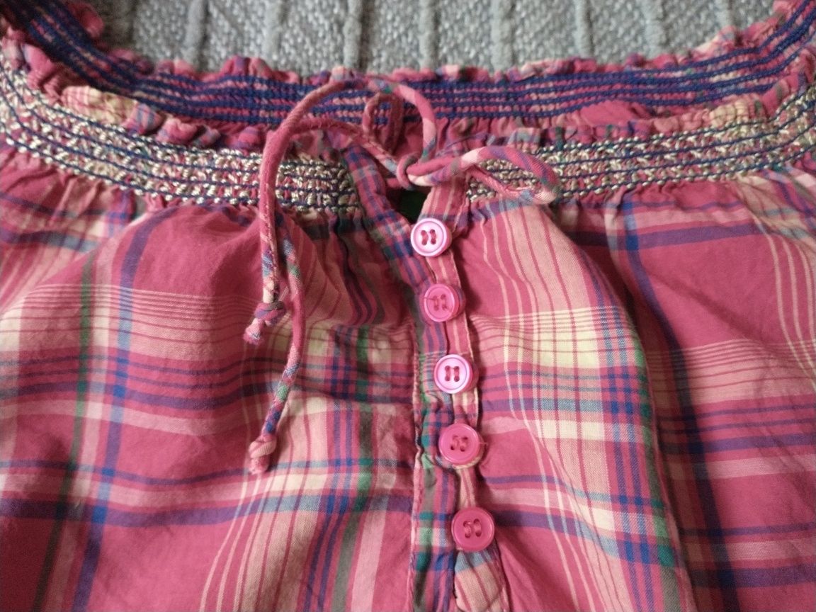 Bluzka z krótkim rękawem w stylu carmen, boho Montego roz 40