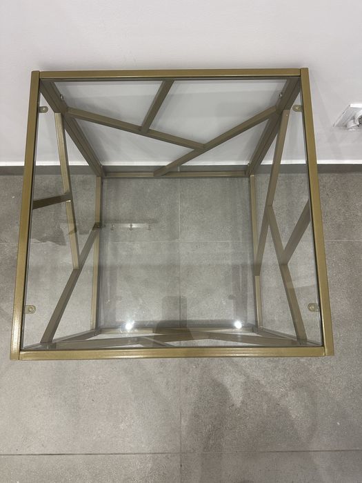 Zloty stolik kawowy szklany stolik kawowy