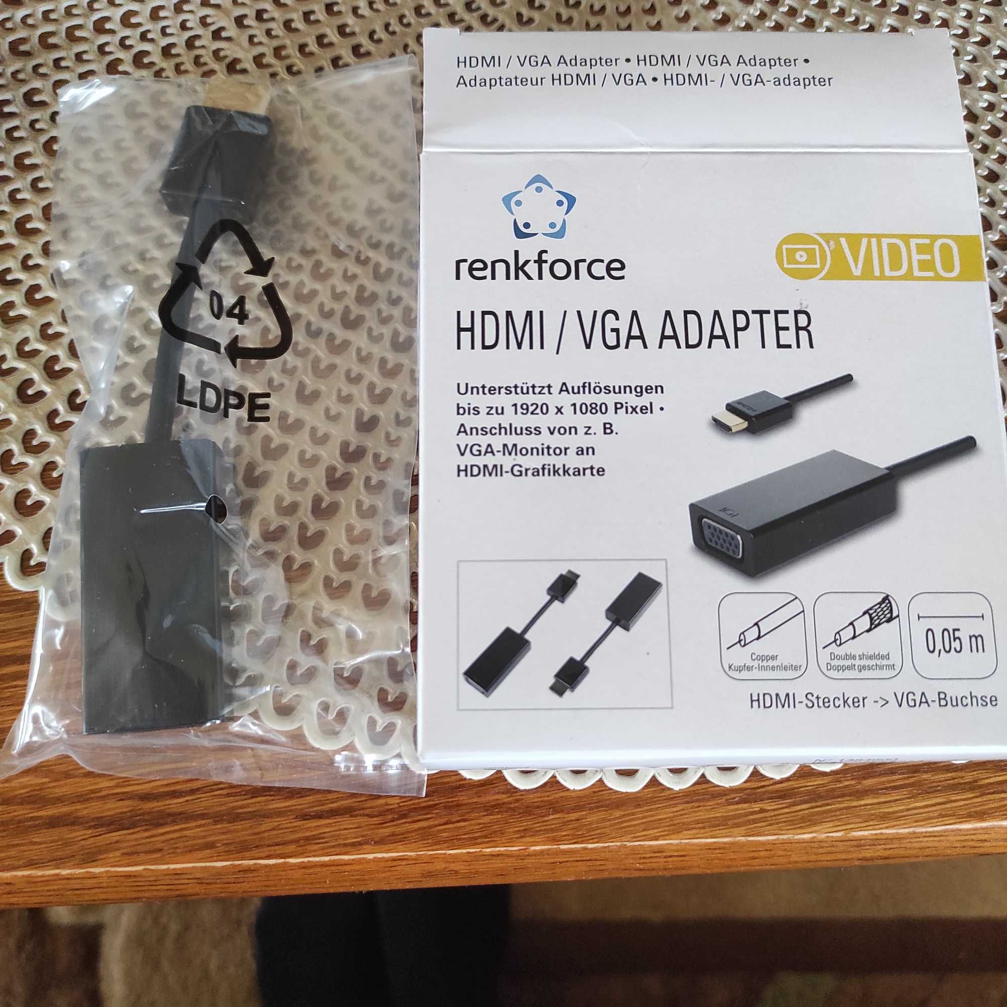 Przejściówka, adapter HDMI, VGA Renkforce , [1x zł