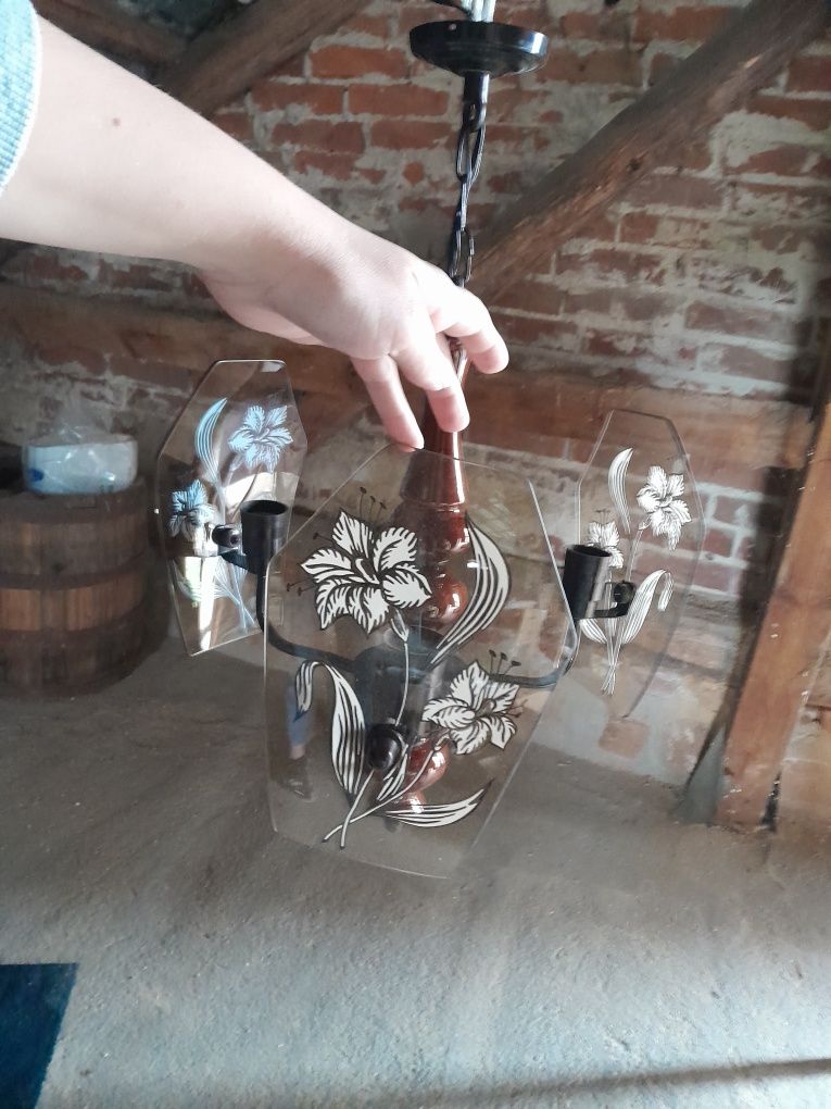 Lampa żyrandol vintage oświetlenie żyrandol na 3 żarówki