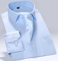 Camisa de ajuste regular masculino sem rugas