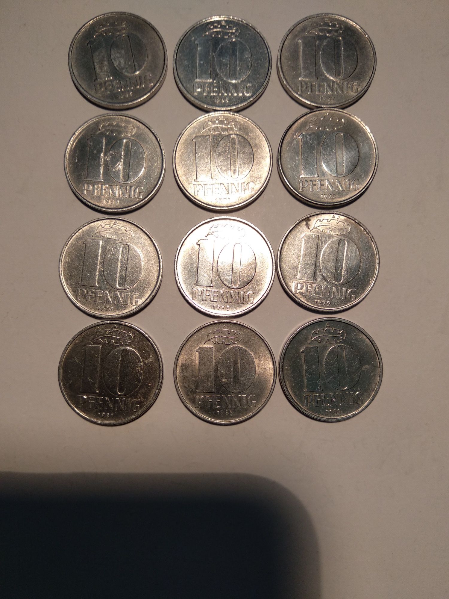 Moedas de 10 Pfennig 1963 a 1989 Alemanha