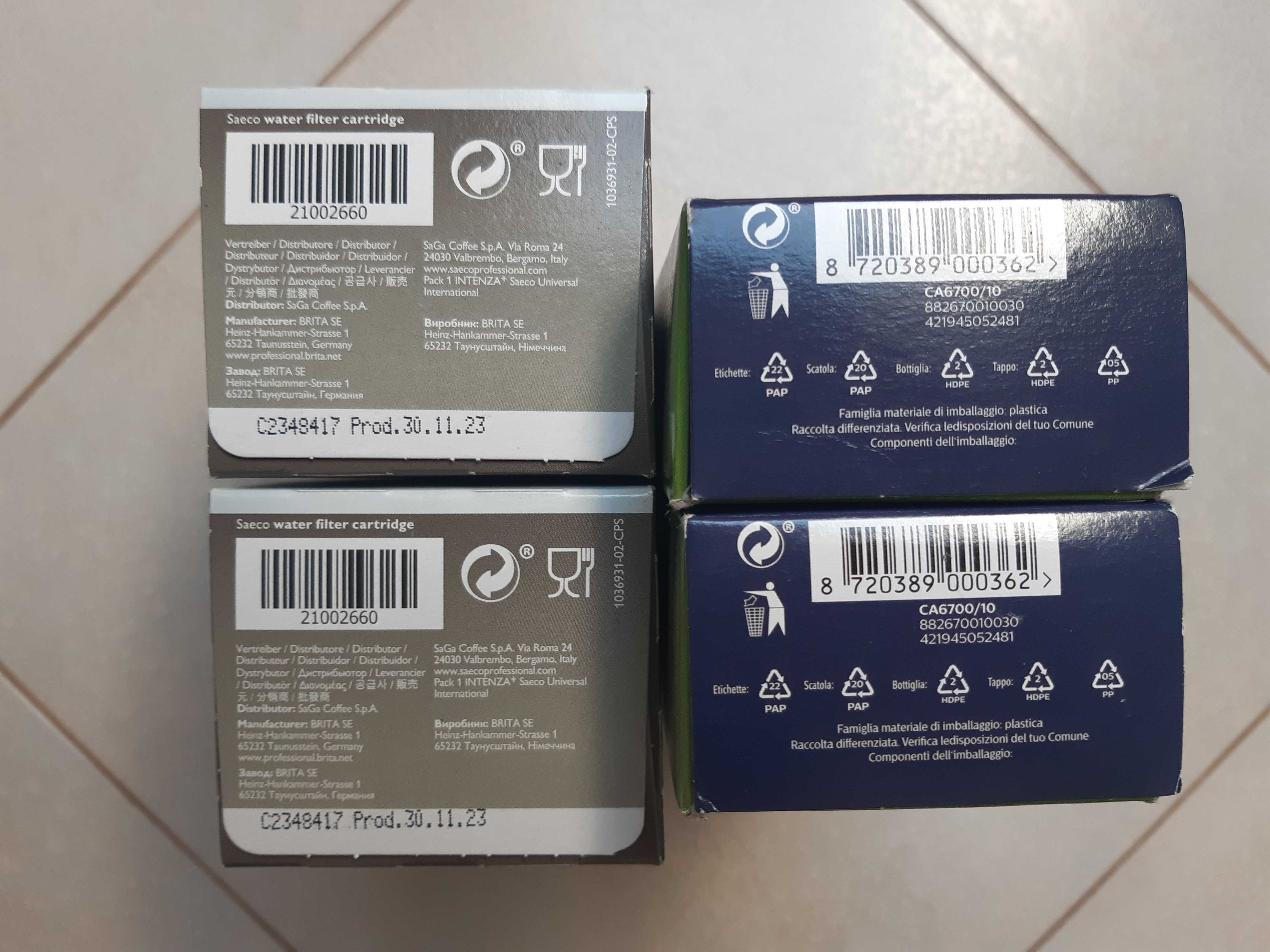 Filtr do wody 2+2 szt. Saeco CA6702 BRITA INTENZA+nowy oryginalny+odka