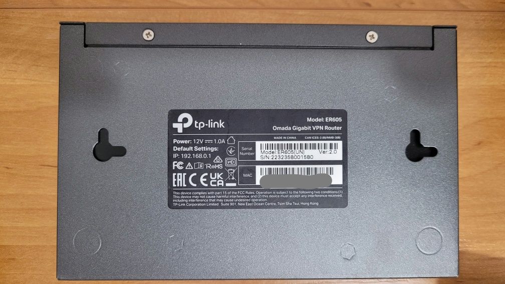 Router TP-Link Er605 ver. 2.0 Omada Vpn USB