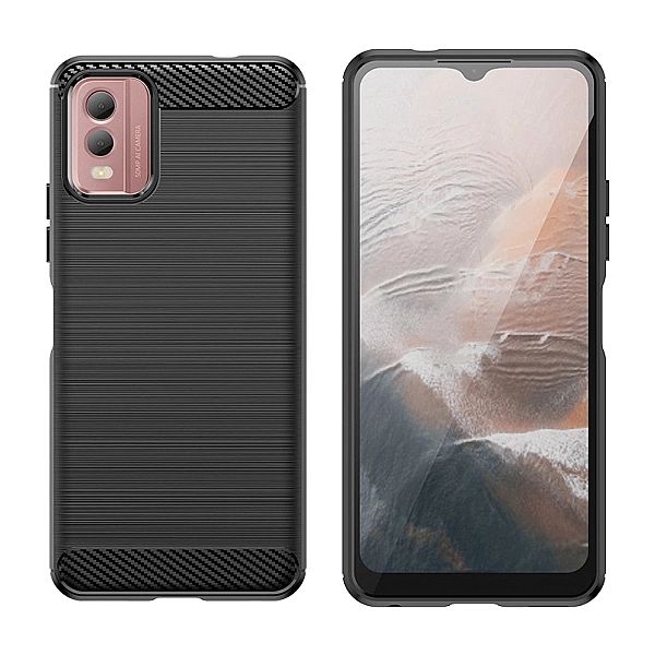 Etui silikonowe Carbon Case do Nokia C32 - czarne
