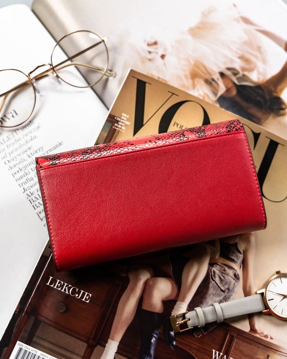 duży portfel damski z podwójną sekcją na bilon - peterson