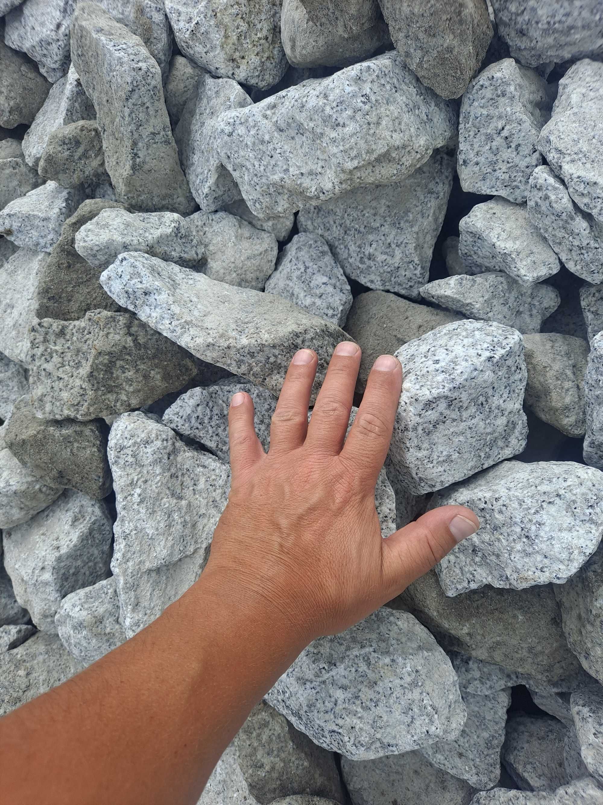 Kamień ozdobny głaz granitowy, gabion granit dalmatyńczyk 60-120 mm