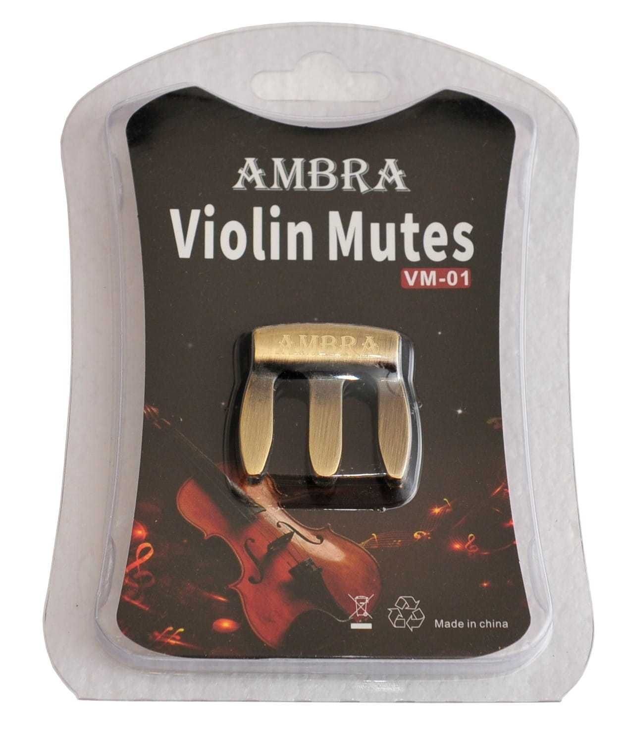 Metalowy tłumik do skrzypiec AMBRA VM-01 Bronze Violin Mutes skrzypce