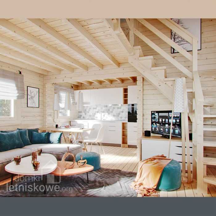 Drewniany domek letniskowy Jan II 55 + 10 m2 - ROD, ośrodek, działka