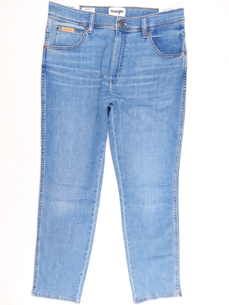 Nowe Wrangler Texas Slim 33/30 jasne porządny Jeans spodnie męskie